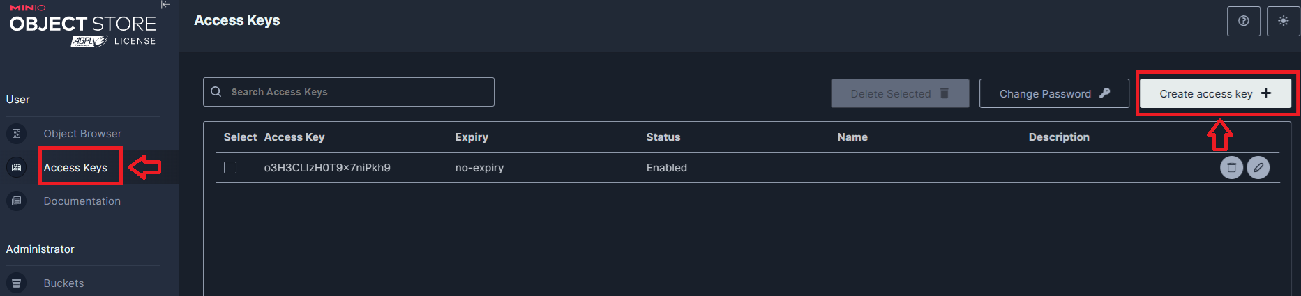 Minio-Create-Access-Keys